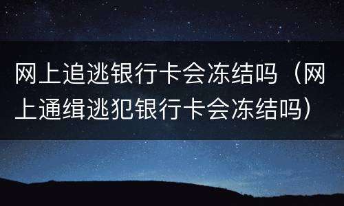 网上追逃银行卡会冻结吗（网上通缉逃犯银行卡会冻结吗）