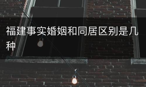 福建事实婚姻和同居区别是几种
