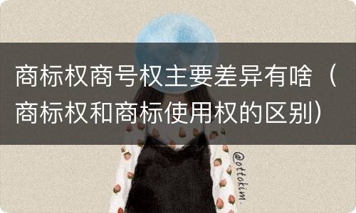 商标权商号权主要差异有啥（商标权和商标使用权的区别）