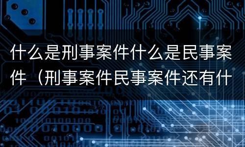 什么是刑事案件什么是民事案件（刑事案件民事案件还有什么案件）