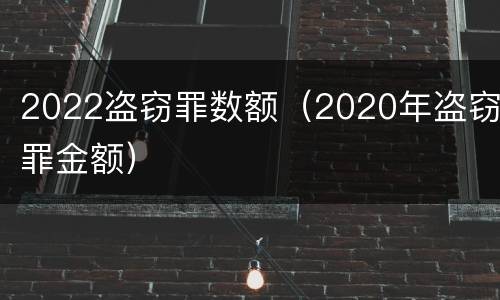 2022盗窃罪数额（2020年盗窃罪金额）