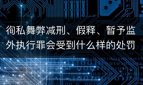 徇私舞弊减刑、假释、暂予监外执行罪会受到什么样的处罚