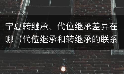 宁夏转继承、代位继承差异在哪（代位继承和转继承的联系与区别）