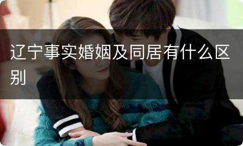 辽宁事实婚姻及同居有什么区别