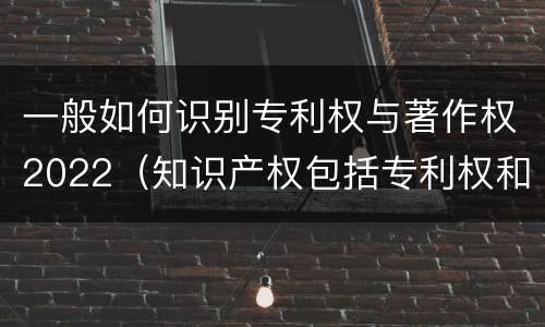 一般如何识别专利权与著作权2022（知识产权包括专利权和著作权吗）