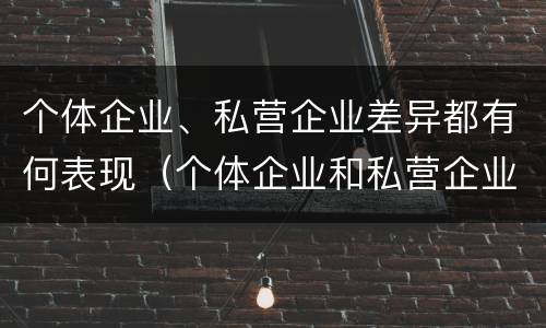 个体企业、私营企业差异都有何表现（个体企业和私营企业有什么联系?）