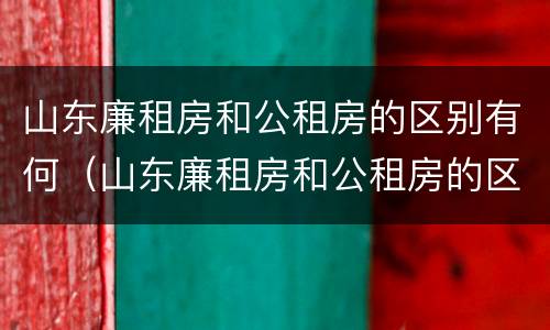 山东廉租房和公租房的区别有何（山东廉租房和公租房的区别有何不同）