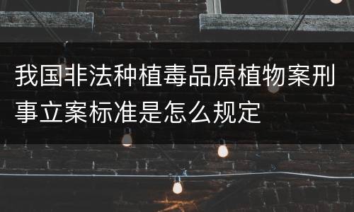 我国非法种植毒品原植物案刑事立案标准是怎么规定