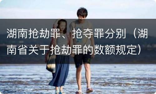 湖南抢劫罪、抢夺罪分别（湖南省关于抢劫罪的数额规定）