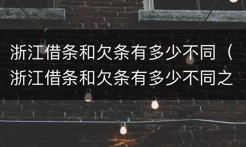 浙江借条和欠条有多少不同（浙江借条和欠条有多少不同之处）