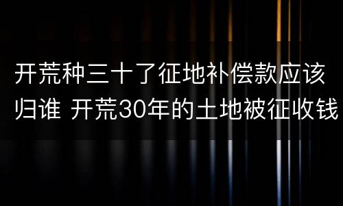 开荒种三十了征地补偿款应该归谁 开荒30年的土地被征收钱归谁
