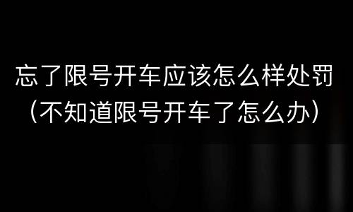 忘了限号开车应该怎么样处罚（不知道限号开车了怎么办）