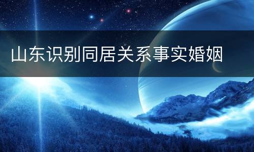 山东识别同居关系事实婚姻