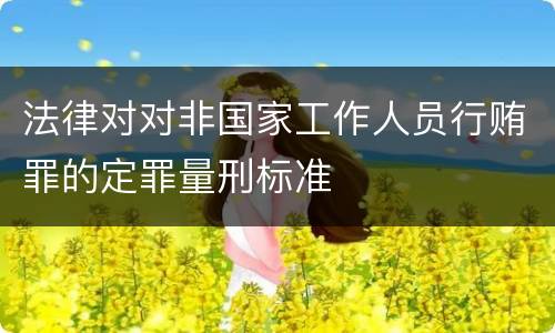 法律对对非国家工作人员行贿罪的定罪量刑标准