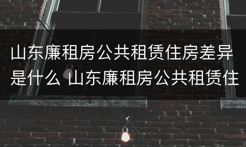 山东廉租房公共租赁住房差异是什么 山东廉租房公共租赁住房差异是什么原因