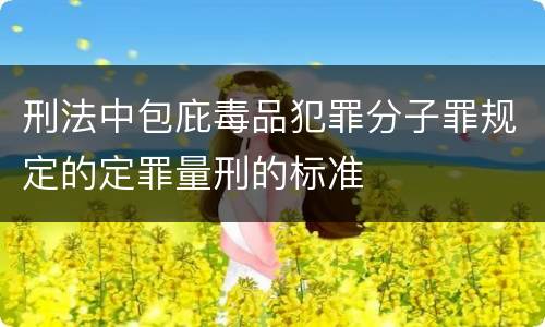 刑法中包庇毒品犯罪分子罪规定的定罪量刑的标准