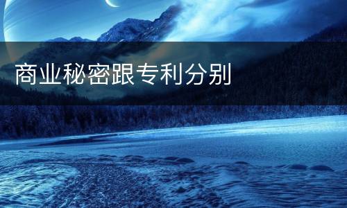 商业秘密跟专利分别