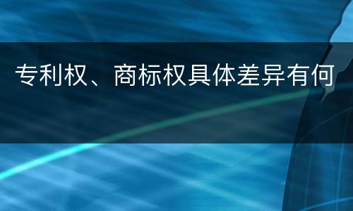 专利权、商标权具体差异有何