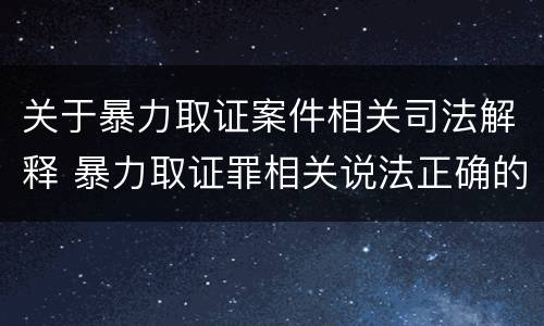 关于暴力取证案件相关司法解释 暴力取证罪相关说法正确的是