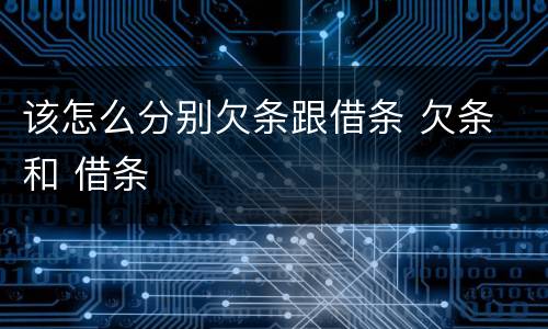 该怎么分别欠条跟借条 欠条 和 借条