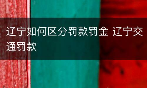 辽宁如何区分罚款罚金 辽宁交通罚款