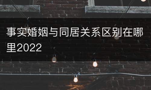 事实婚姻与同居关系区别在哪里2022