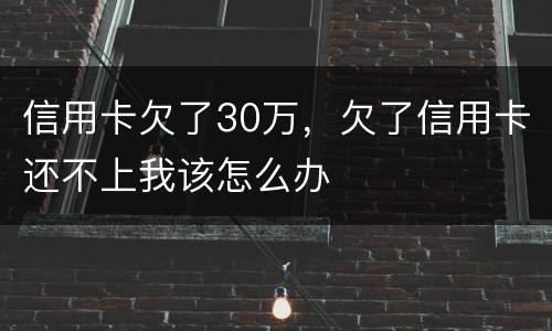 信用卡欠了30万，欠了信用卡还不上我该怎么办