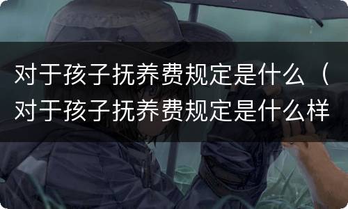 对于孩子抚养费规定是什么（对于孩子抚养费规定是什么样的）