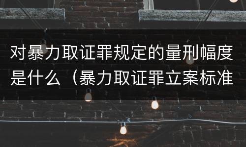 对暴力取证罪规定的量刑幅度是什么（暴力取证罪立案标准）