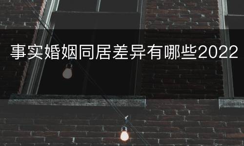 事实婚姻同居差异有哪些2022