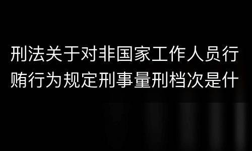 刑法关于对非国家工作人员行贿行为规定刑事量刑档次是什么