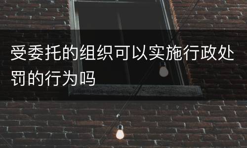 受委托的组织可以实施行政处罚的行为吗