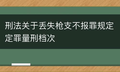 刑法关于丢失枪支不报罪规定定罪量刑档次