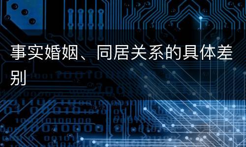 事实婚姻、同居关系的具体差别
