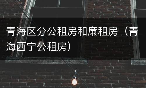 青海区分公租房和廉租房（青海西宁公租房）
