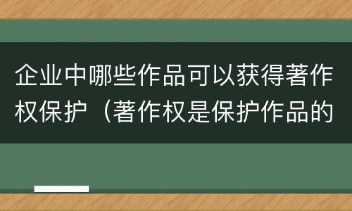 企业中哪些作品可以获得著作权保护（著作权是保护作品的）