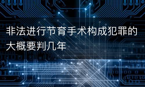 非法进行节育手术构成犯罪的大概要判几年