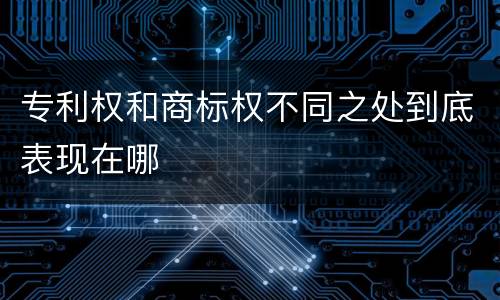 专利权和商标权不同之处到底表现在哪