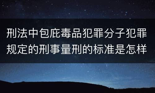 刑法中包庇毒品犯罪分子犯罪规定的刑事量刑的标准是怎样的