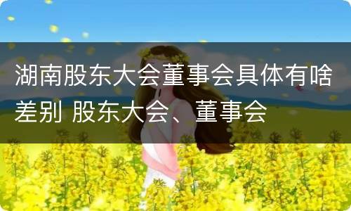 湖南股东大会董事会具体有啥差别 股东大会、董事会