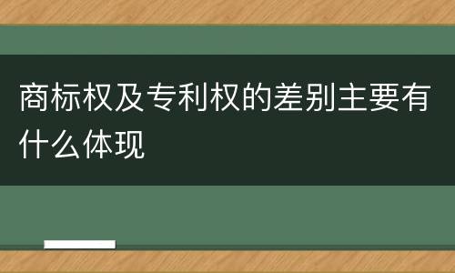 商标权及专利权的差别主要有什么体现
