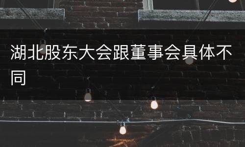 湖北股东大会跟董事会具体不同