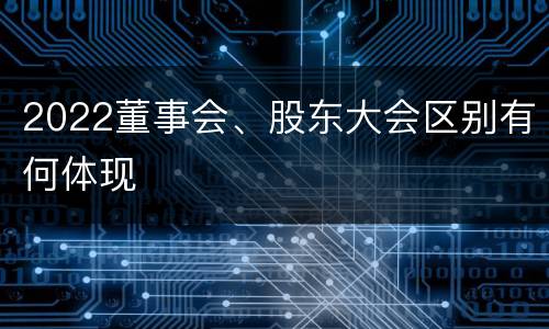 2022董事会、股东大会区别有何体现