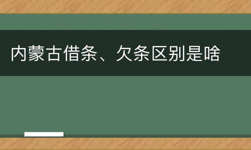 内蒙古借条、欠条区别是啥
