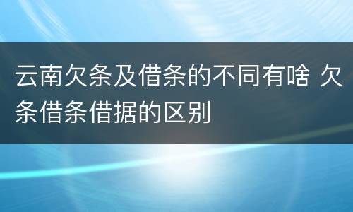 云南欠条及借条的不同有啥 欠条借条借据的区别