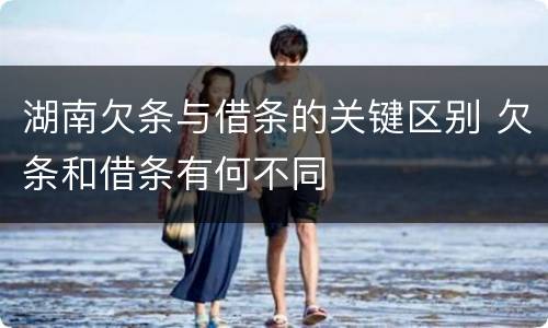 湖南欠条与借条的关键区别 欠条和借条有何不同