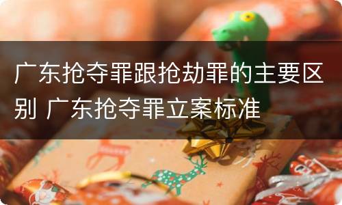 广东抢夺罪跟抢劫罪的主要区别 广东抢夺罪立案标准