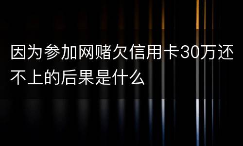 因为参加网赌欠信用卡30万还不上的后果是什么