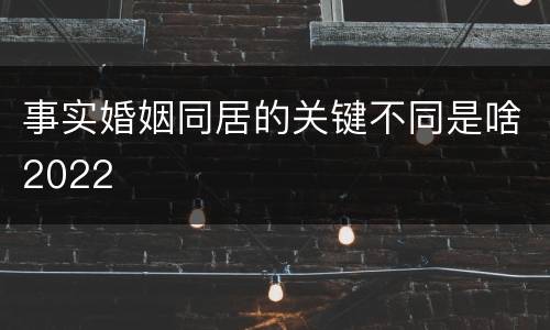 事实婚姻同居的关键不同是啥2022