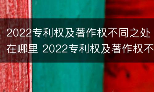2022专利权及著作权不同之处在哪里 2022专利权及著作权不同之处在哪里查